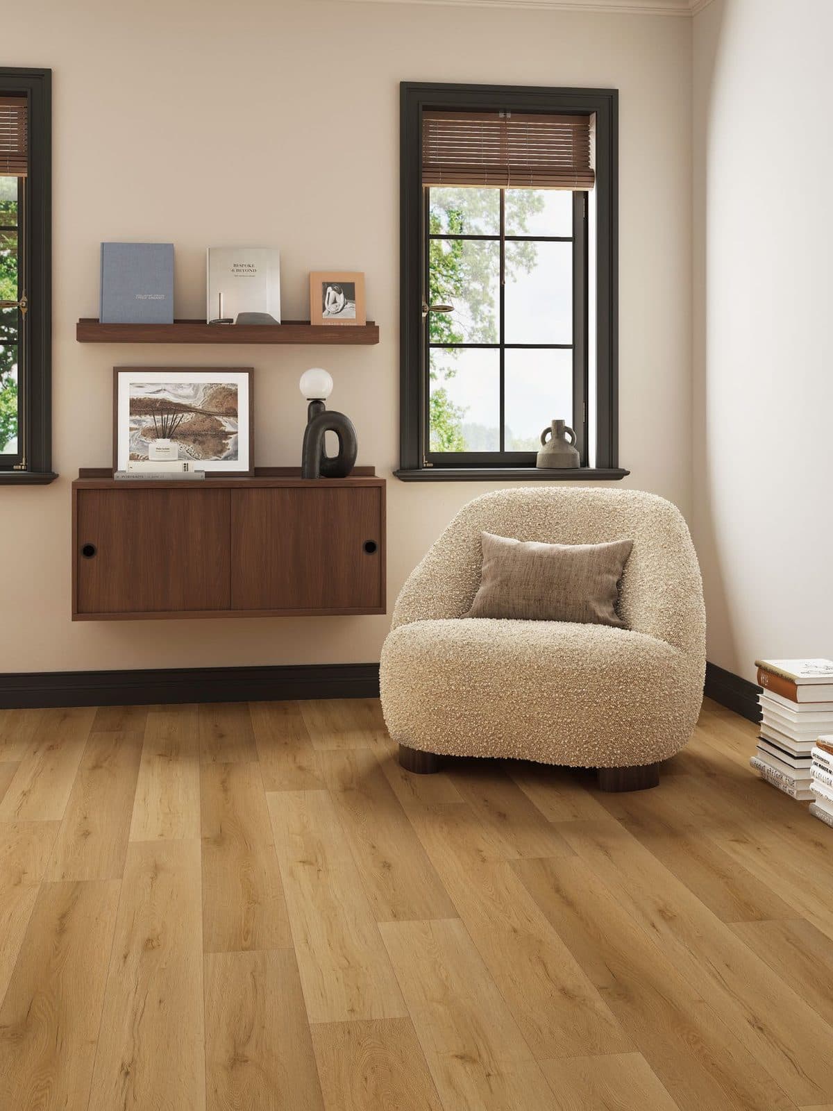 Dro Oak luxury vinyl plank flooring styled in a real interior